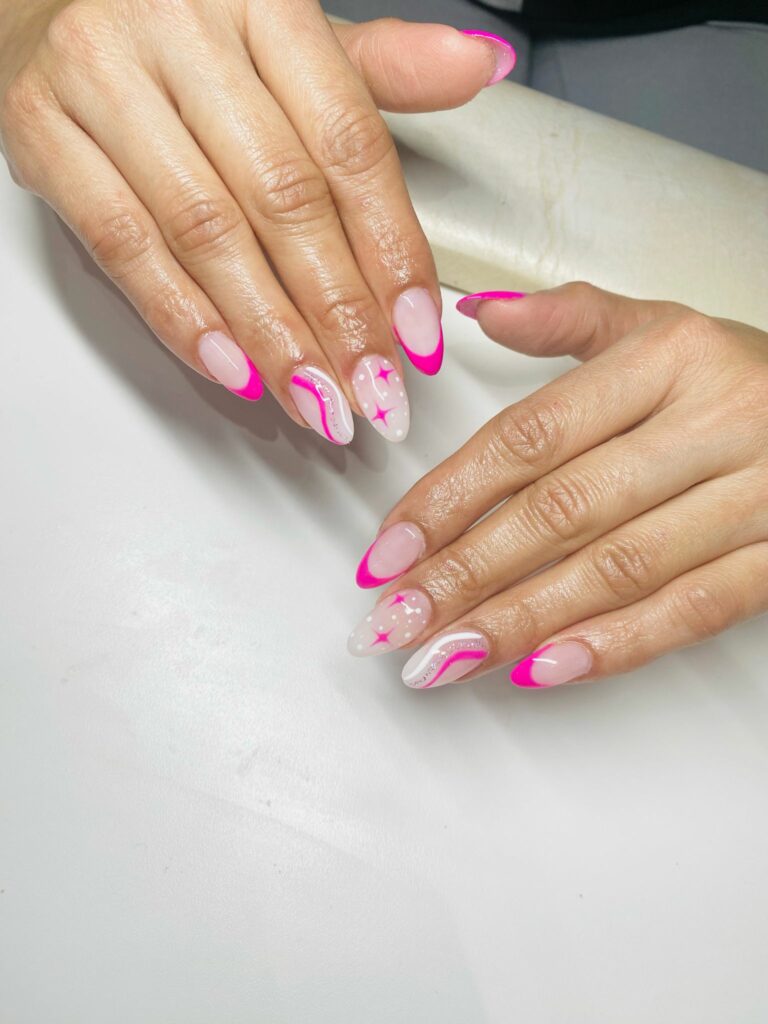 almond pink nails design Scarborough, Toronto ON