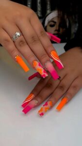 pink orange nailart Scarborough